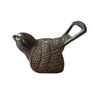 1960 MID CENTURY FRENCH BIRD BOTTLE OPENER VINTAGE BAR BEER PARTY HEAVY SILVER T